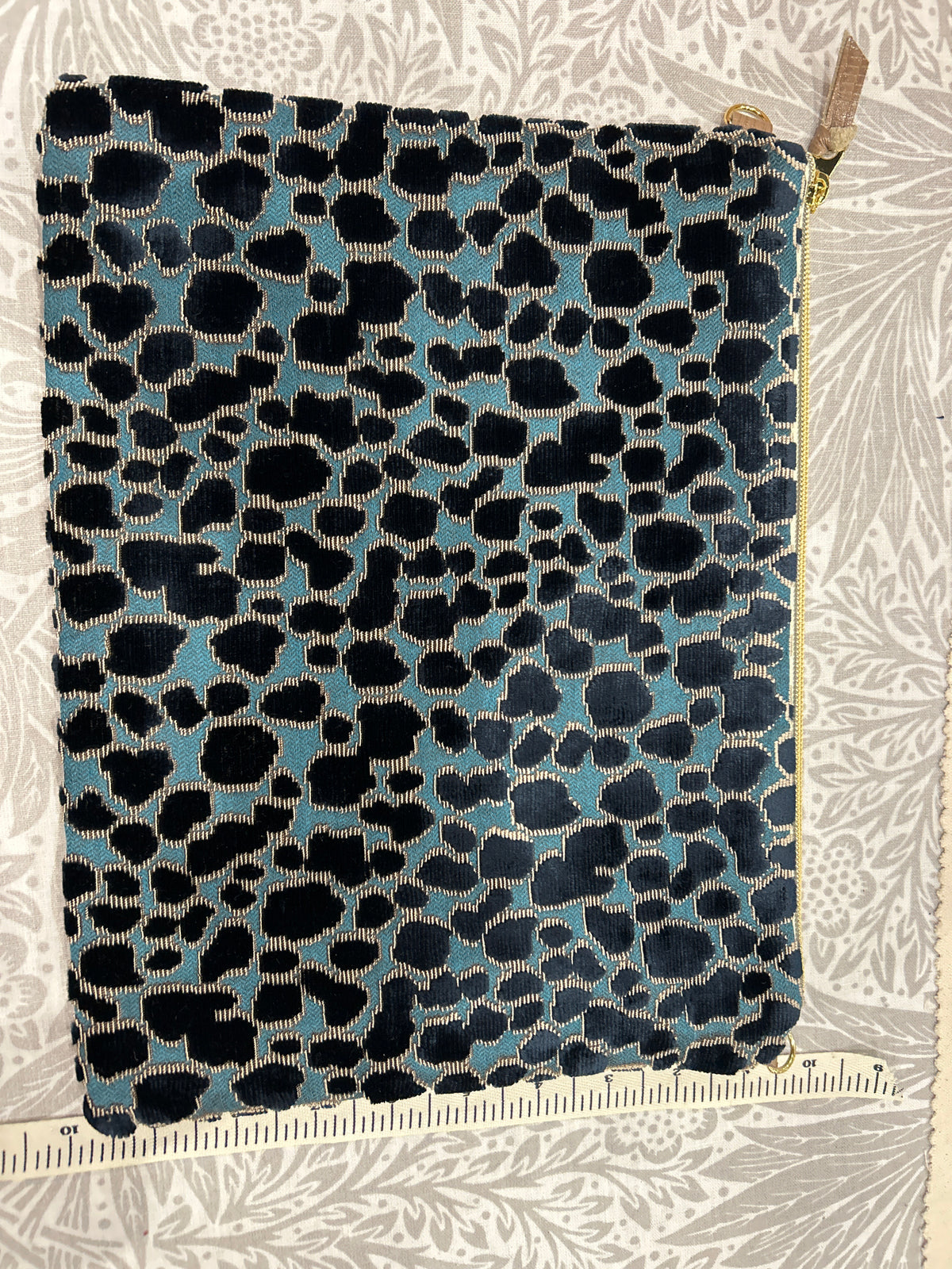 Large Leather Blue Leopard