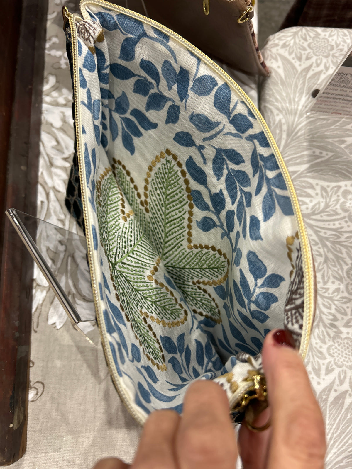 Large Leather Blue Leopard