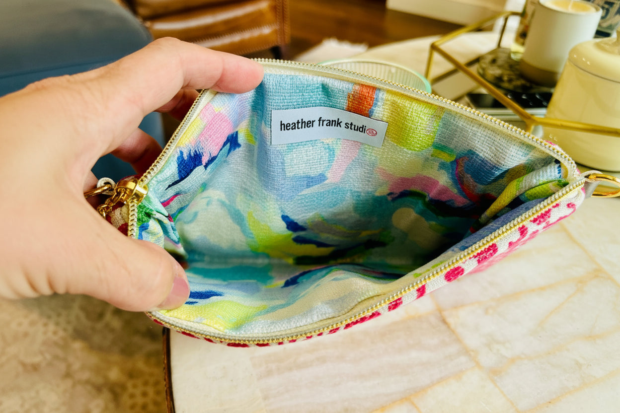 Handmade Upcycled Zinnia  Clutch