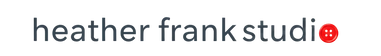 heather frank studio logo with button at end